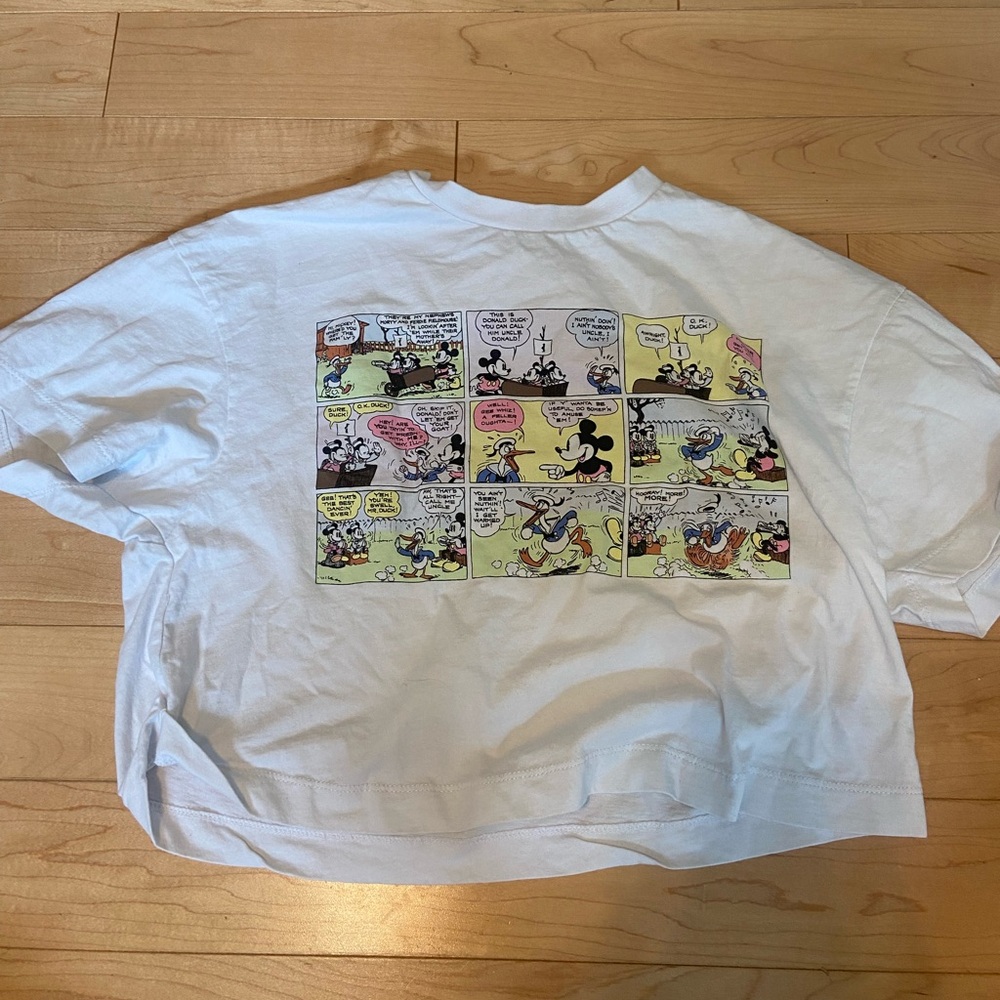 Disney Mickey and Friends White T-Shirt with Comic Print